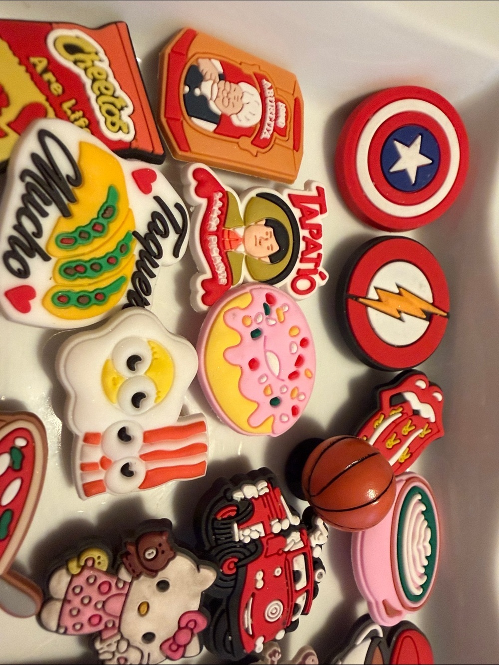 74 Lot of Mixed Color Cartoon Food & Character Shoe Charms Pack - Picture 2 of 7